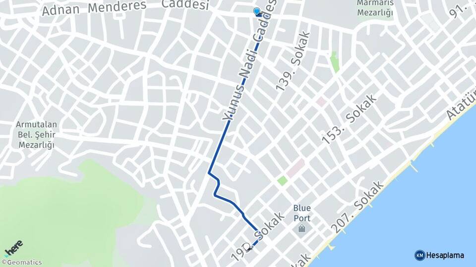 Muğla Marmaris Siteler Marmaris Arası Kaç Km - Yol Haritası