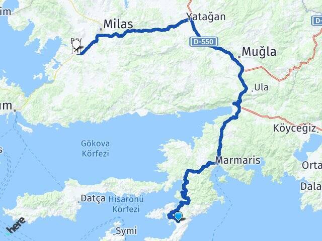 Söğüt Milas Bodrum Havalimanı Arası Kaç Km - Yol Tarifi