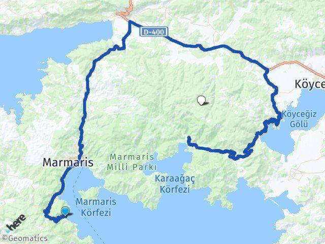 Muğla Marmaris Turunç Arası Kaç Km - Yol Haritası