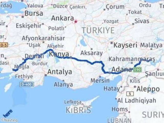 Muğla Menteşe Adıyaman Arası Kaç Km - Yol Haritası