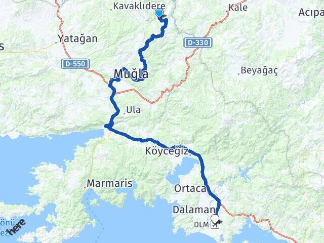 Göktepe Muğla Dalaman Havalimanı Arası Kaç Km - Yol Tarifi