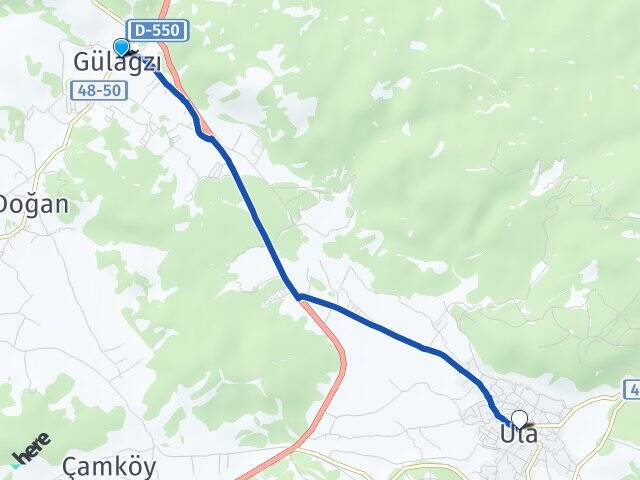 Muğla Menteşe Gülağzı Ula Arası Kaç Km - Yol Haritası