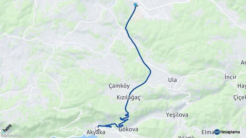 Kötekli Akyaka Arası Kaç Km - Yol Tarifi