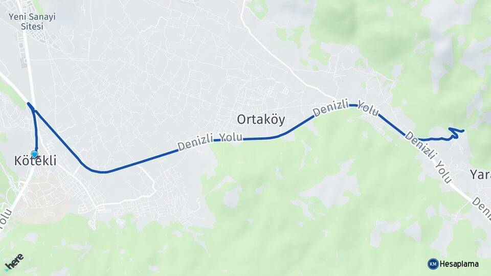 Muğla Menteşe Kötekli Arası Kaç Km - Yol Haritası