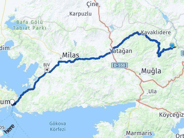 Kuzluk Bodrum Arası Kaç Km - Yol Tarifi