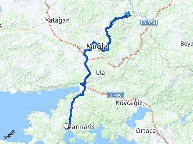 Kuzluk Marmaris Arası Kaç Km - Yol Tarifi
