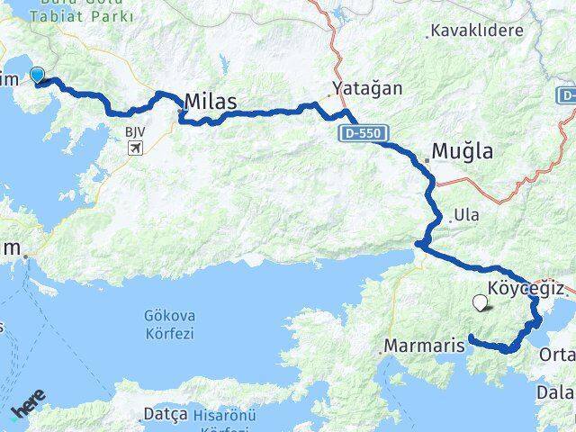 Bozbük Muğla Arası Kaç Km - Yol Tarifi