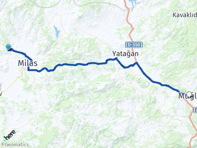 Dibekdere Muğla Otogarı Arası Kaç Km - Yol Tarifi