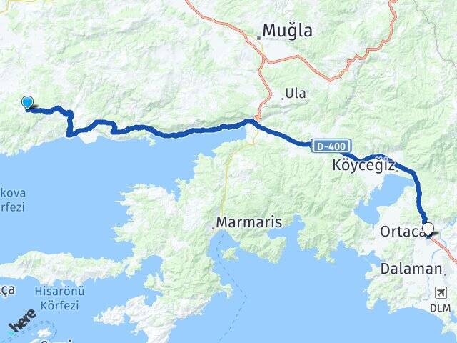 Fesleğen Ortaca Otogarı Arası Kaç Km - Yol Tarifi