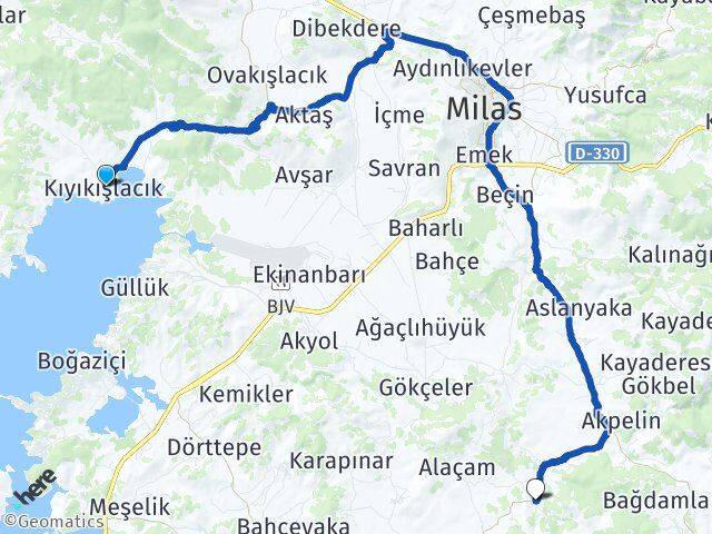 Kıyıkışlacık Karacahisar Arası Kaç Km - Yol Tarifi