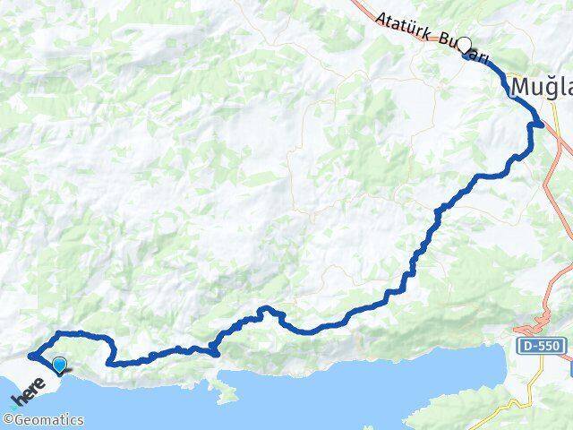 Muğla Milas Ören Akçaova Menteşe Arası Kaç Km - Yol Haritası