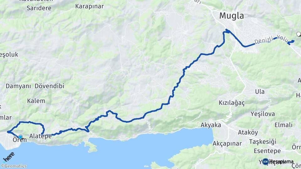 Muğla Milas Ören Arası Kaç Km - Yol Haritası