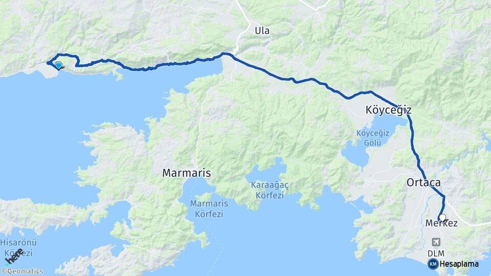 Muğla Milas Ören Dalaman Arası Kaç Km - Yol Haritası