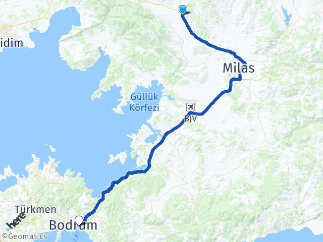 Selimiye Bodrum Feribot İskelesi Arası Kaç Km - Yol Tarifi
