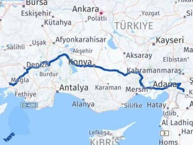 Muğla Musabeyli Kilis Arası Kaç Km - Yol Haritası