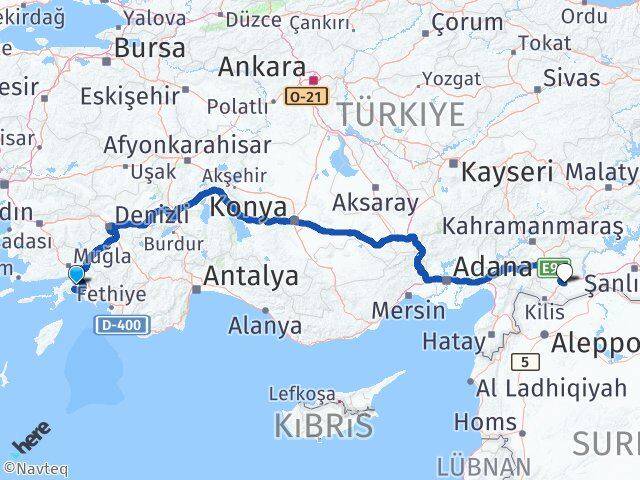 Muğla Oğuzeli Gaziantep Arası Kaç Km - Yol Haritası