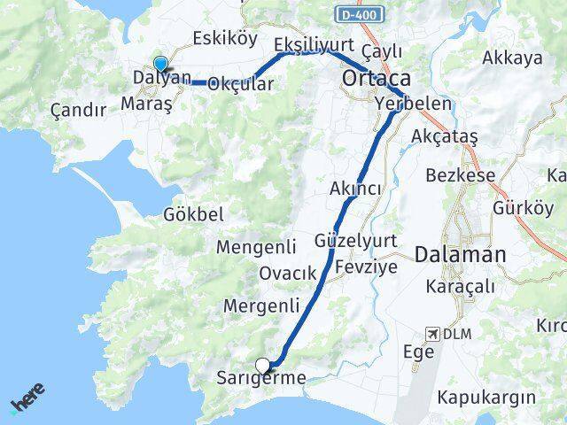 Dalyan Sarıgerme Arası Kaç Km - Yol Tarifi