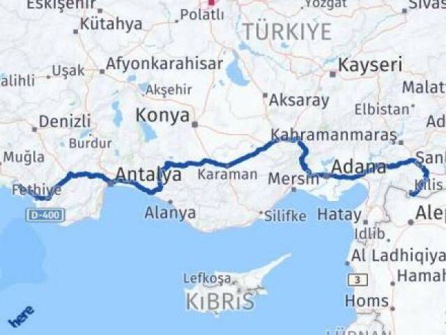 Muğla Ortaca Kilis Arası Kaç Km - Yol Haritası