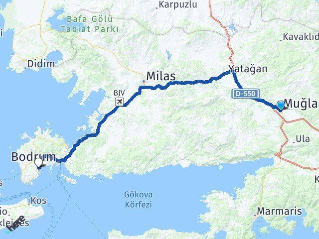 Muğla Otogarı Bitez Arası Kaç Km - Yol Tarifi