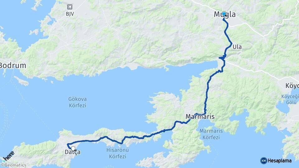 Muğla Otogarı Datça Arası Kaç Km - Yol Tarifi