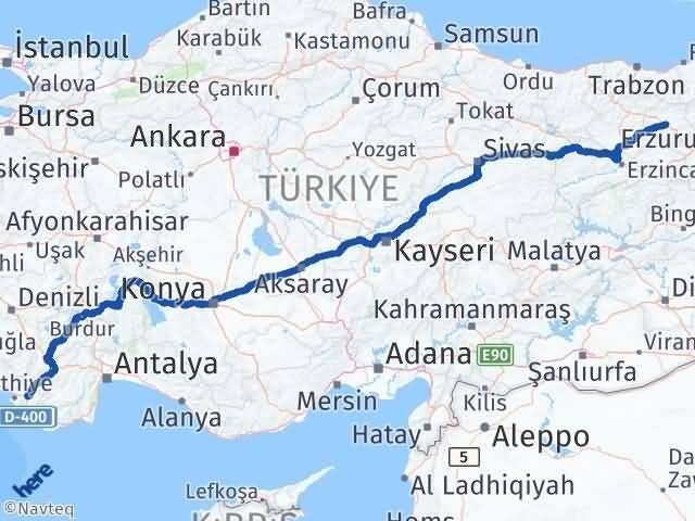 Muğla Seydikemer Bayburt Arası Kaç Km - Yol Haritası