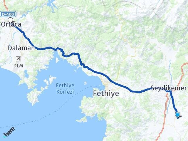 Döğer Ortaca Otogarı Arası Kaç Km - Yol Tarifi