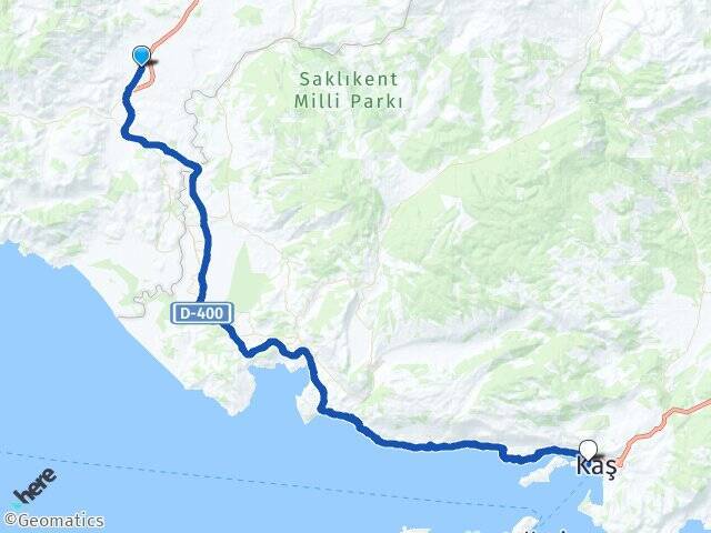 Eşen Kaş Arası Kaç Km - Yol Tarifi