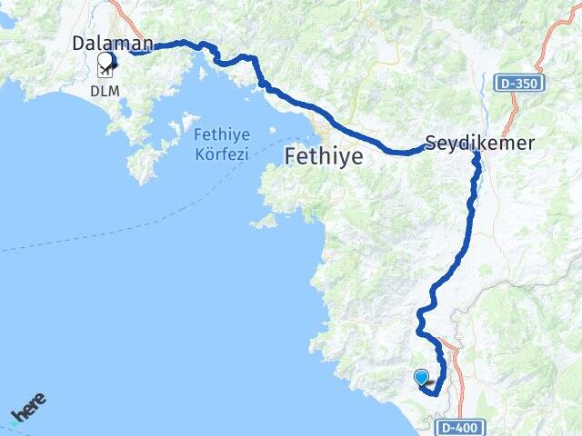 Karadere Muğla Dalaman Havalimanı Arası Kaç Km - Yol Tarifi
