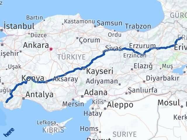 Muğla Seydikemer Kars Arası Kaç Km - Yol Haritası