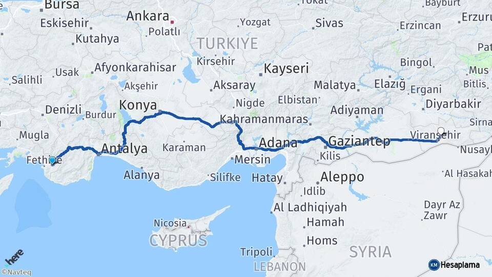 Muğla Seydikemer Mardin Arası Kaç Km - Yol Haritası