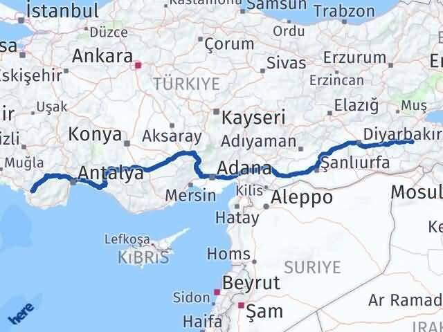 Muğla Seydikemer Siirt Arası Kaç Km - Yol Haritası