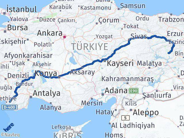 Muğla Seydikemer Tunceli Arası Kaç Km - Yol Haritası