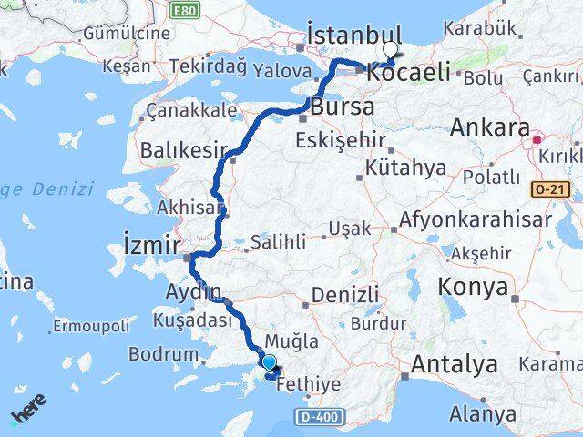 Muğla Söğütlü Sakarya Arası Kaç Km - Yol Haritası