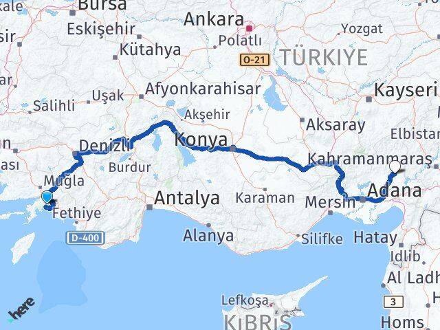 Muğla Sumbas Osmaniye Arası Kaç Km - Yol Haritası