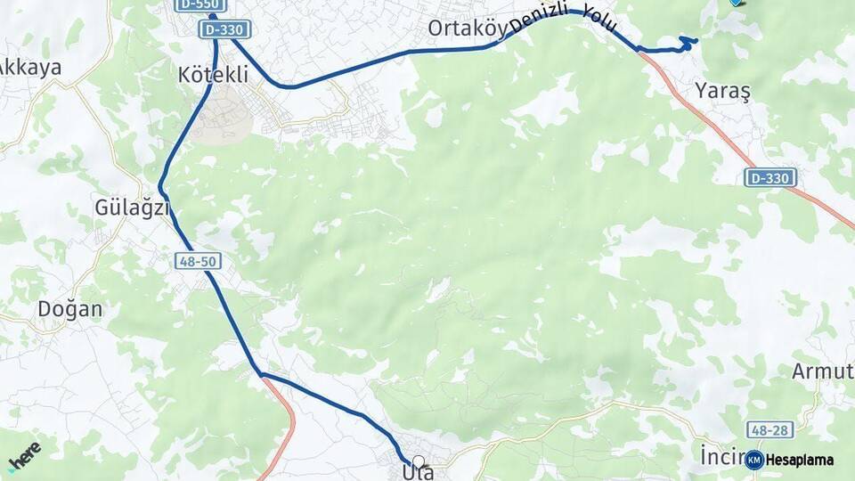 Muğla Ula Arası Kaç Km - Yol Haritası