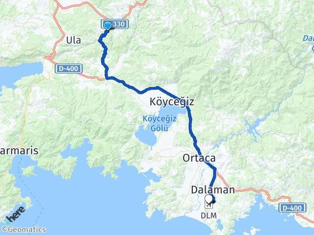 Armutcuk Muğla Dalaman Havalimanı Arası Kaç Km - Yol Tarifi