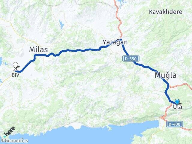 Ayazkıyı Milas Bodrum Havalimanı Arası Kaç Km - Yol Tarifi