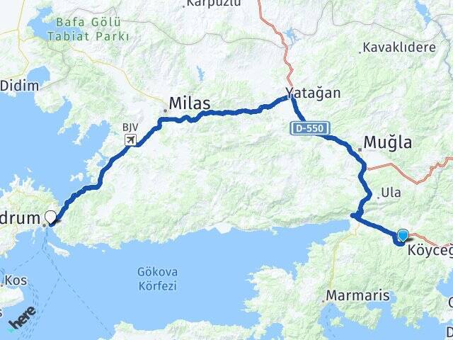 Çörüş Bodrum Otogarı Arası Kaç Km - Yol Tarifi