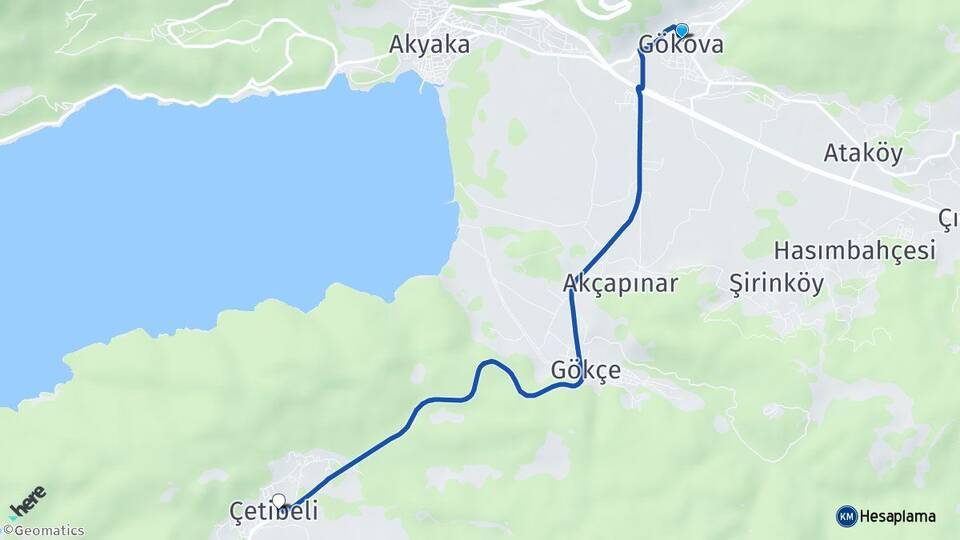 Gökova Çetibeli Arası Kaç Km - Yol Tarifi