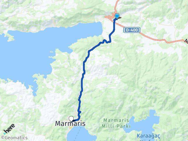Muğla Ula Gökova Marmaris Arası Kaç Km - Yol Haritası