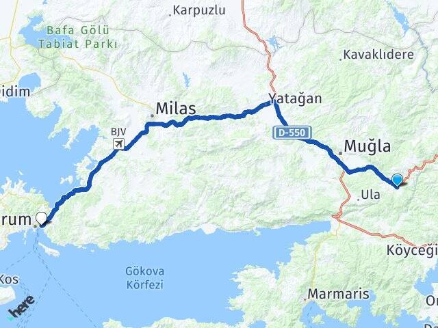 Gölcük Bodrum Otogarı Arası Kaç Km - Yol Tarifi