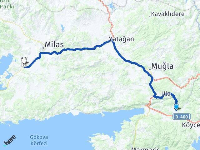 Karabörtlen Milas Bodrum Havalimanı Arası Kaç Km - Yol Tarifi