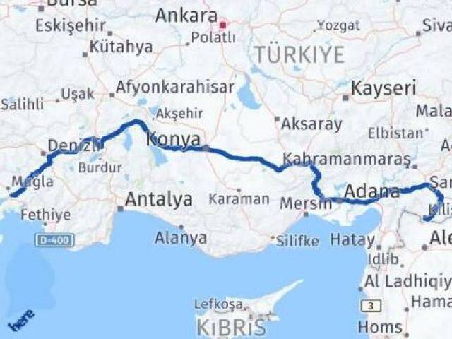 Muğla Ula Kilis Arası Kaç Km - Yol Haritası