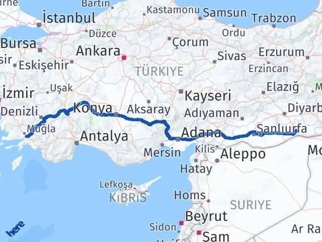 Muğla Ula Mardin Arası Kaç Km - Yol Haritası