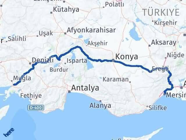 Muğla Ula Mersin Arası Kaç Km - Yol Haritası