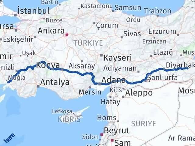 Muğla Ula Siirt Arası Kaç Km - Yol Haritası
