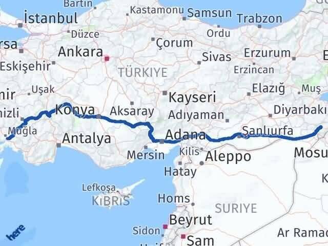 Muğla Ula Şırnak Arası Kaç Km - Yol Haritası