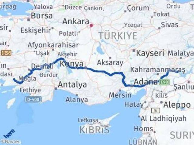 Muğla Yatağan Adıyaman Arası Kaç Km - Yol Haritası