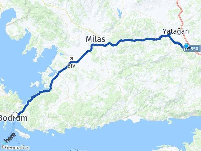 Bahçeyaka Bodrum Feribot İskelesi Arası Kaç Km - Yol Tarifi