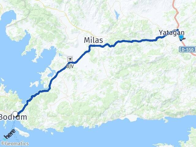 Bozarmut Bodrum Feribot İskelesi Arası Kaç Km - Yol Tarifi